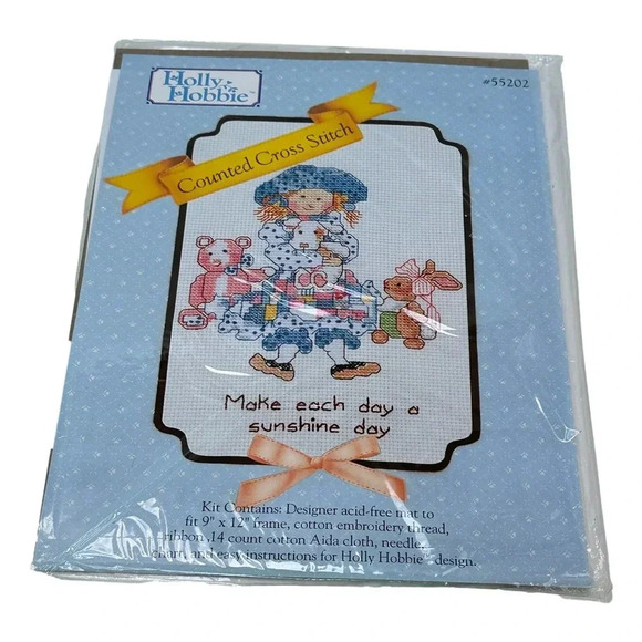 Distlefink Holly Hobbie Counted Cross  Stitch Kit Make Sunshine Day Vtg Sealed - Picture 1 of 5
